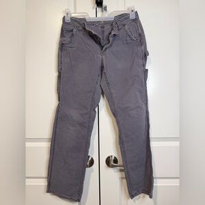 Carhartt Women Gray Utility Work Pants Sz 6 Regular Durable Canvas Straight Leg